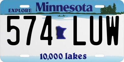 MN license plate 574LUW
