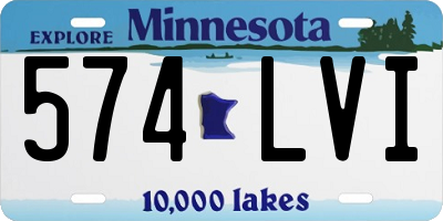 MN license plate 574LVI