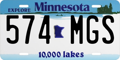 MN license plate 574MGS