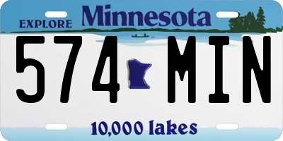 MN license plate 574MIN