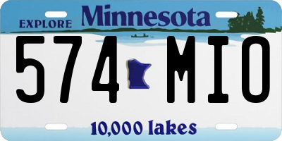 MN license plate 574MIO
