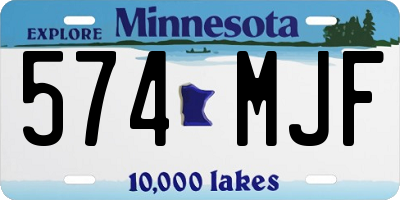 MN license plate 574MJF