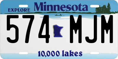 MN license plate 574MJM