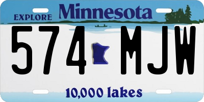 MN license plate 574MJW