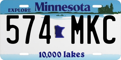 MN license plate 574MKC
