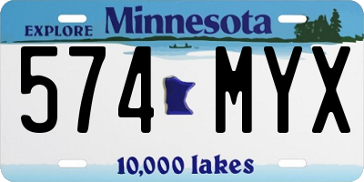 MN license plate 574MYX