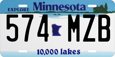 MN license plate 574MZB