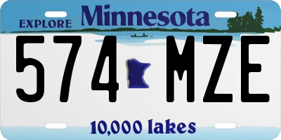 MN license plate 574MZE