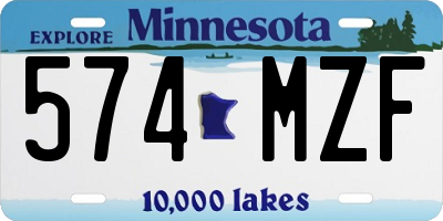 MN license plate 574MZF