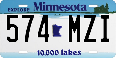 MN license plate 574MZI