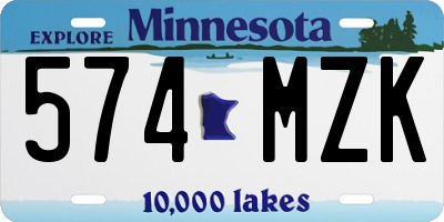 MN license plate 574MZK