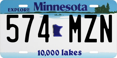 MN license plate 574MZN
