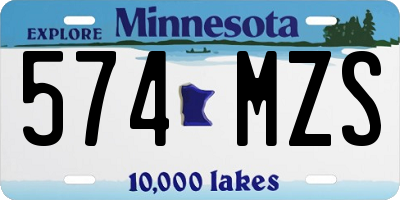 MN license plate 574MZS