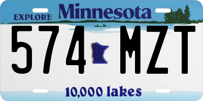 MN license plate 574MZT
