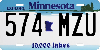 MN license plate 574MZU