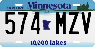 MN license plate 574MZV