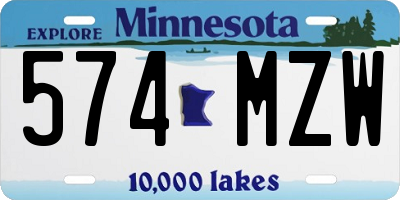 MN license plate 574MZW