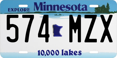 MN license plate 574MZX