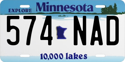 MN license plate 574NAD