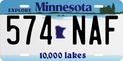 MN license plate 574NAF