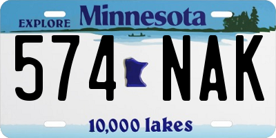 MN license plate 574NAK