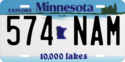 MN license plate 574NAM