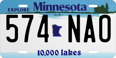 MN license plate 574NAO