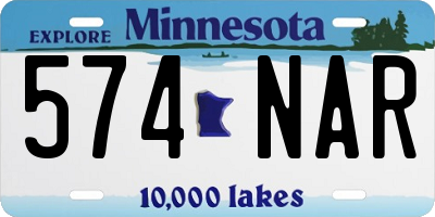MN license plate 574NAR