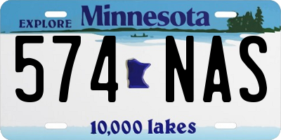 MN license plate 574NAS