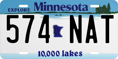 MN license plate 574NAT