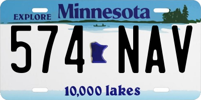 MN license plate 574NAV