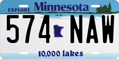 MN license plate 574NAW