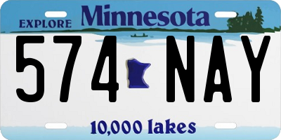 MN license plate 574NAY