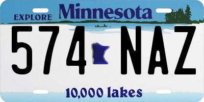 MN license plate 574NAZ