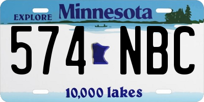 MN license plate 574NBC