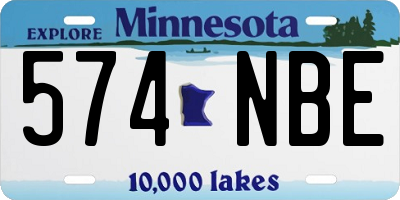 MN license plate 574NBE