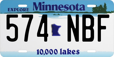 MN license plate 574NBF