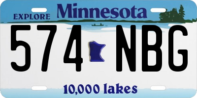 MN license plate 574NBG