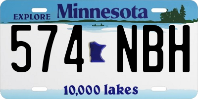 MN license plate 574NBH