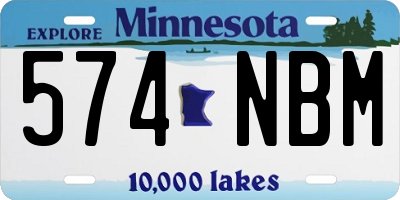 MN license plate 574NBM