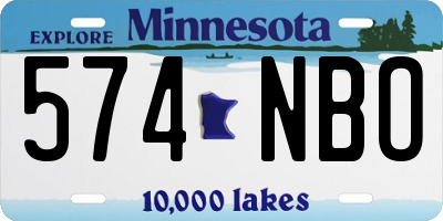 MN license plate 574NBO