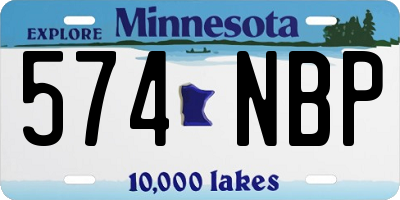 MN license plate 574NBP