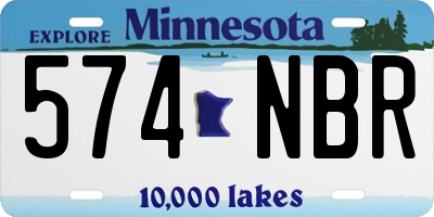 MN license plate 574NBR