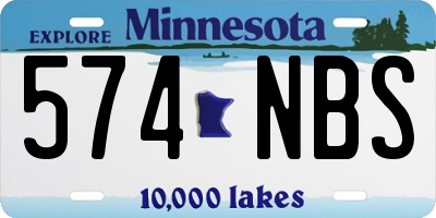 MN license plate 574NBS