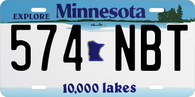 MN license plate 574NBT
