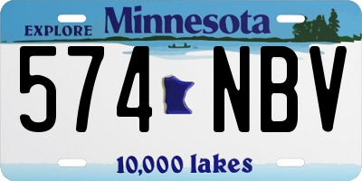 MN license plate 574NBV