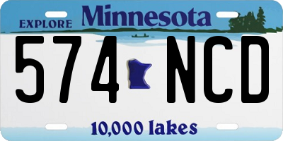 MN license plate 574NCD
