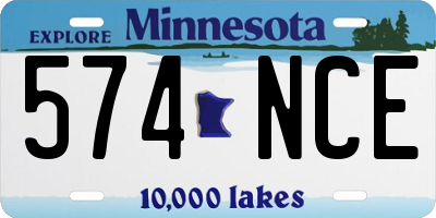 MN license plate 574NCE