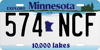 MN license plate 574NCF