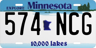 MN license plate 574NCG
